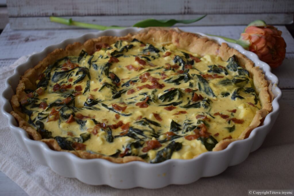 Wild garlic quiche