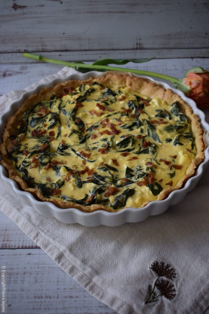 Quiche in the baking pan